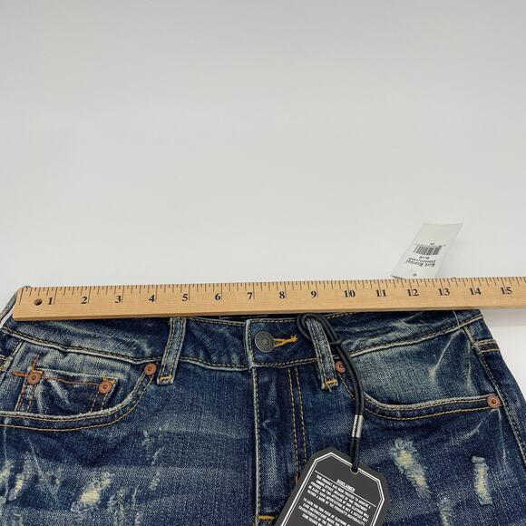 New ROCK REVIVAL REMIX Slim Jeans Size 26 Cuffed Distressed Straight Leg - Picture 5 of 8